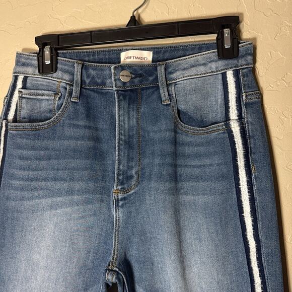 Driftwood Stella Slit Straight - Blue Melodrama stripe down the sides. Size 27. - Picture 4 of 10